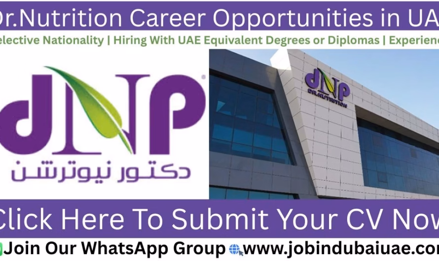 Dr Nutrition Careers Job In Dubai – Exciting Opportunities For UAE 2026